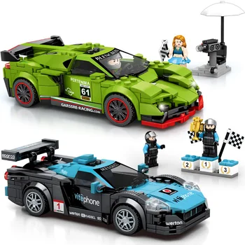 Technic Famous Racing Car Building Blocks Super Car Moc Konstruktor Cegły Zabawki Edukacyjne Dla Chłopców Mini Figurki Prezent Na Boże Narodzenie