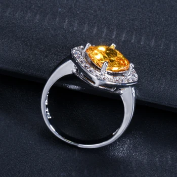 ThreeGraces 2020 Classic Princess Cut Design cyrkonia biżuteria żółty kryształ obrączki dla kobiet Party Jewelry RG030