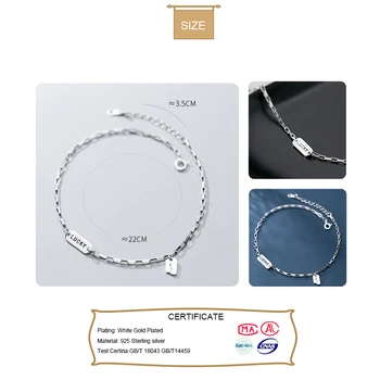 Trustdavis minimalistyczny srebra próby 925 moda CLetter Lucky nożne bransoletki dla kobiet Walentynki prezent urodzinowy biżuteria DA732