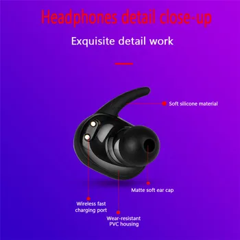 Tws bezprzewodowe słuchawki Bluetooth, słuchawki 3D zestaw słuchawkowy stereo-słuchawki Bezprzewodowe, słuchawki z mikrofonem