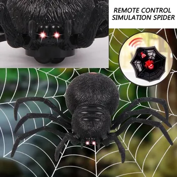 Twórczy pilot zdalnego sterowania modelowanie pająk dowcip zabawka zabawka pająk zarządzanie wznoszenia pilot zdalnego sterowania RC pająk straszny dekoracja Halloween U5F7