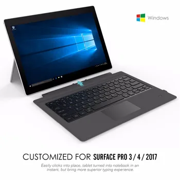 Typ okładki dla Microsoft Surface Pro 7/Pro / 6/Surface Pro 5 (Pro 2017)/Pro 4,ultra-cienka klawiatura bezprzewodowa Bluetooth z gładzikiem