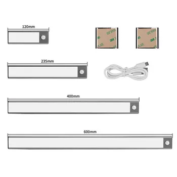 USB Akumulator led czujnik ruchu PIR Magnes inteligentny kinkiet do szafy korytarza sypialni, łazienki, toalety