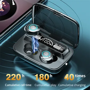 USLION Wireless V5.0 słuchawki Bluetooth TWS 9D stereo wodoodporne słuchawki 2000 mah ładowarka pudełko łatwy w obsłudze