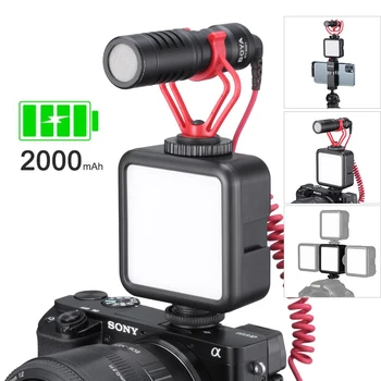 Ulanzi Mini Portable LED Video Light Triple Cold Shoe Rechargeable Vlog Fill Light Photography Lighting Kit Statyw CRI95+