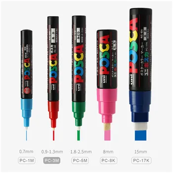 Uni Posca PC-3M 0.9-1.3 mm Paint Marker Pen graffiti na bazie wody, kolorowe cienkopisy, markery, farby, biurowe papiernicze