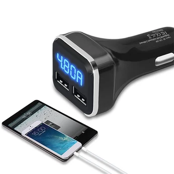 Uniwersalna podwójna ładowarka samochodowa USB 4.8 A LED Intelligent Voltage Current Detection Auto Mobile Phone Fast Charging Adapte