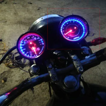 Uniwersalny motocykl 12V prędkościomierz licznik obrotomierz czujnik narzędzie z podświetleniem led led Night light akcesoria