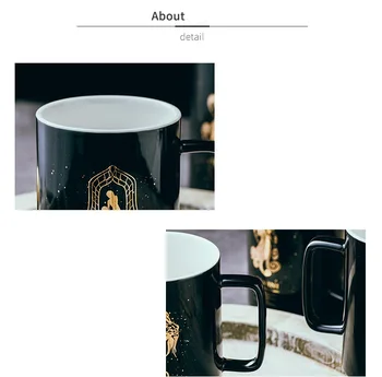 Urządzony W Luksusowym Wyłożona Kafelkami Wzór Ceramiczne Kubki Złocenie Konstelacja Para Prezent Poranny Kubek Mleka Kawa Herbata Śniadanie Twórcza Filiżanka