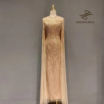 Urządzony w luksusowym Dubai płaszcz suknie wieczorowe 2020 pierścionek linkę bez ramiączek suknia wieczorowa soczyste Delia