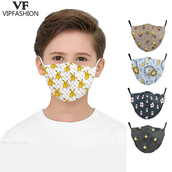 VIP FASHION Kids Mouth-muffle Cute Cartoon Cat Dog Print Face Mask PM2.5 Mouth Cover Anti-dust są zmywalni Fabric Masks