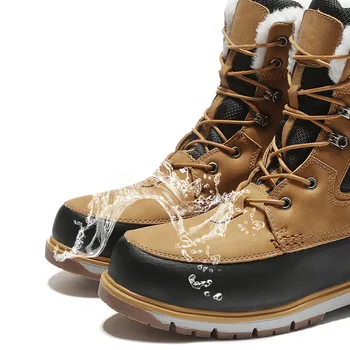 Vancat zimowe ciepłe, mięciutkie futrzane buty zimowe męskie botki jakość casual buty motocyklowe wodoodporne męskie buty duże rozmiary 39-47