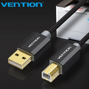 Vention pozłacane USB drukarki kabel USB Type B mężczyzna do mężczyzny USB2.0 kabel do Canon Epson HP ZJiang Label Printer DAC USB drukarka