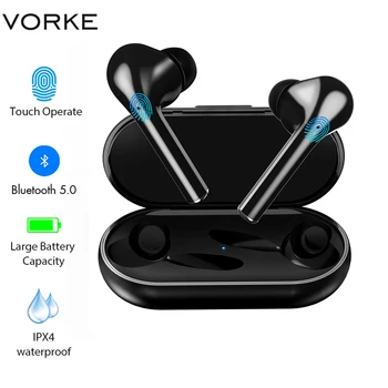 Vorke M6S TWS słuchawki sterowanie dotykowe słuchawki sportowe, słuchawki Bluetooth, podwójny słuchawki TWS 5.0 stereo bas z ładowania skrzynią mikrofon