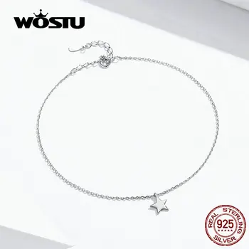 WOSTU 2020 nowa bransoletka na kostkę prawdziwe srebro próby 925 kostki dla kobiet moda biżuteria kobiece akcesoria DXT009