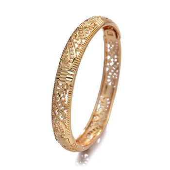 Wando 1szt Dubaj, Indie, Afryka złoty kolor bransoletki dla kobiet Złota kratka bransoletka dziewczyny kobiety ręcznie biżuteria arabski prezent