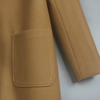 Wełniana kurtka kobiety 2020 płaszcz zimowy brązowy, czarny, plus rozmiar 5XL długie płaszcze nowa dostawa