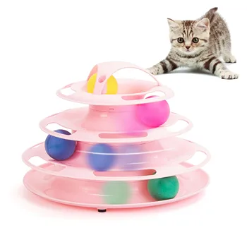 Wieża utwory zabawka kot interaktywny stół obrotowy walec zwierzę puzzle koło śledzenia piłkę Inelligence szkolne dla kotów kotek
