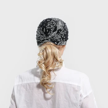 Winfox Nowy Projekt Staromodny Muzułmański Biały Czarny Granatowy Paisley Chemioterapia Czapki Turban Kapelusze Dla Kobiet Panie Matka Prezenty