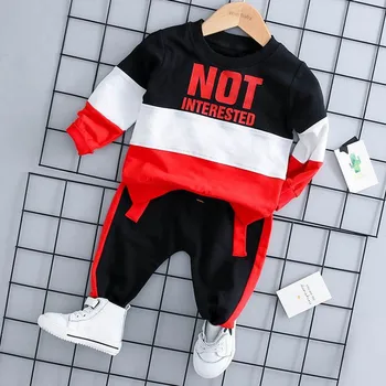 Wiosna Jesień Baby Boy Girl Clothing Set Bawełna Dzieci Maluch List Dres Dla Niemowląt Z Długim Rękawem T-Shirt + Spodnie Strój