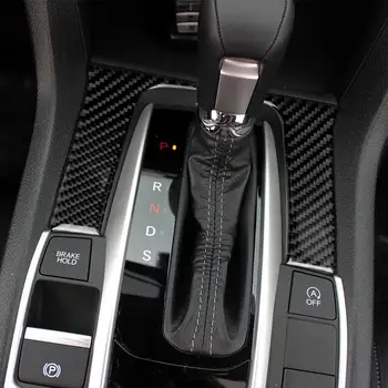 Wnętrze samochodu konsola skrzynia biegów panel pokrywa wykończenie z włókna węglowego wystrój naklejki Honda Civic 10th Gen 2016-2019 akcesoria