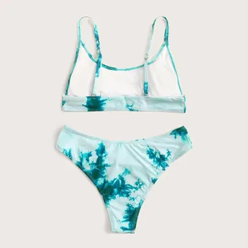Women Sexy swimsuit Tie-dye Wzór Top With Panty Bikini Set Swimmear stroje kąpielowe dla kobiet
