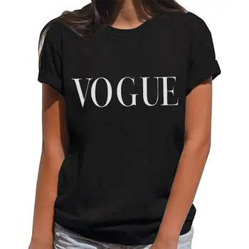 Women Vogue Casual Summer Letter Print Friends Tshirts Femme Short Sleeve Tops Tee O Neck Vintage Black T-shirt Camisetas Mujer