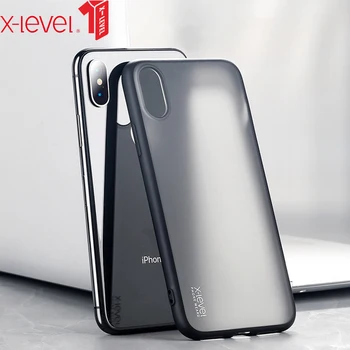 X-Level przezroczyste etui do iPhone X XS Max Hard PC matowy miękki silikonowy krawędź z tyłu telefonu przezroczysta pokrywa dla iPhone XR Case