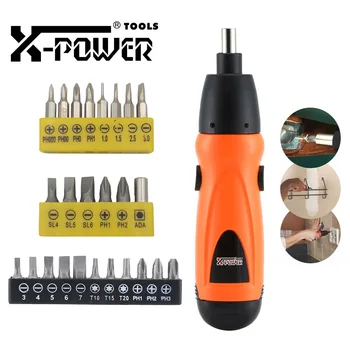 X-power śrubokręt Elektryczny Mini 6V bateria AA bezprzewodowa śrubokręt tani zestaw elektronarzędzi do domu DIY montaż demontaż