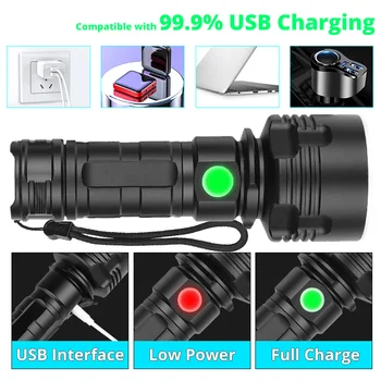XHP70 super mocny latarka led L2 taktyczna Latarka USB Akumulator 26650 Wodoodporna lampa Ultra jasny camping lantern