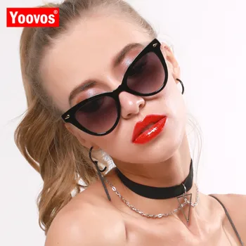 Yoovos Cateye Women Sungglasses Small Frame Women Okulary Luksusowe Okulary Kobiety Marka Design Okulary Retro Gafas De Mujer