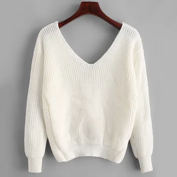 ZAFUL damski sweter skręcone omdlenie spadek ramienia rozpinany jesień sweter kolorem panie crop top jesień 2020 kobiety