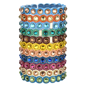 ZMZY Urok CZ Kryształ bransoletka Thila koraliki bransoletki kolorowe czeskie kobiety Tęcza biżuteria handmade bransoletki bransoletki