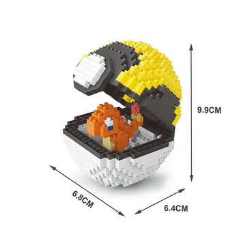 Zbierz Pokemon ball Toy Bricks Micro Building Blocks Pikachu Squirtle Anime Figure zabawki edukacyjne dla dzieci