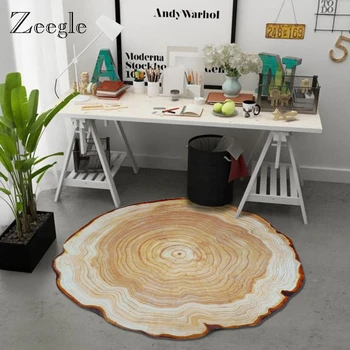 Zeegle okrągły dywan sypialnia krzesło mata pokój dziecięcy dywan Dywan okrągły dywan do salonu 3D krzesło komputerowe mata