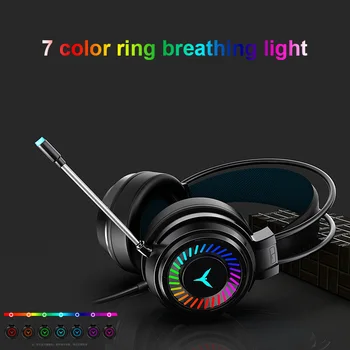 Zestawy słuchawkowe dźwięk przestrzenny stereo słuchawki przewodowe USB mikrofon kolorowe światło PC laptop do gier zestaw słuchawkowy