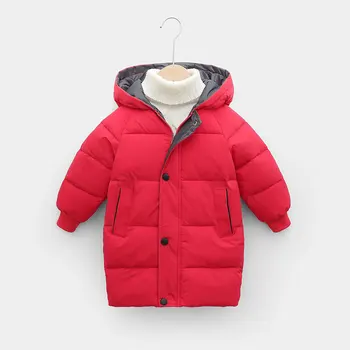 Zimowe dzieci długie bawełniane kurtki dla chłopców, dziewczyn grube ciepły płaszcz snow garnitur kurtki parki 3 8 10 lat