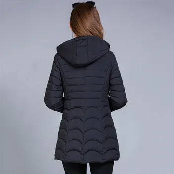 Zimowy płaszcz Czarne, karmelowe XL 6XL plus rozmiar temat parki z kapturem 2019 nowa moda koreański cienkie kurtki Feminina LD1140