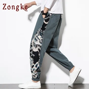 Zongke chiński smok spodnie mężczyźni biegacze sportowe spodnie ulica japoński odzież spodnie Męskie spodnie robocze Męskie spodnie 2021 M-5XL