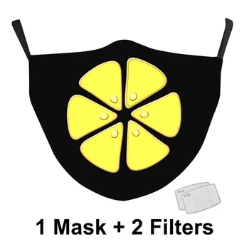 Ładna kreskówkowa zwierzęcy czarna tkanina maska do twarzy ekologiczna моющаяся dorosła maska do ust regulowane ucha zawiasy maski z filtrem 2szt