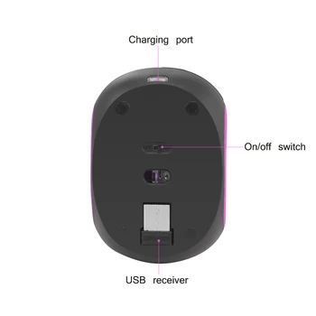 Ładowalna mysz bezprzewodowa 2.4 G odbiornika Usb 1600 DPI ergonomiczny optyczny Mause Girl Gift 3d Mute Gamer myszy do KOMPUTERÓW przenośnych