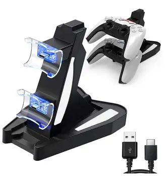 Ładowarka kontrolera do PS5 Double USB Fast Charging Docking Station Stand & LED Indicator for PS 5 Controllers