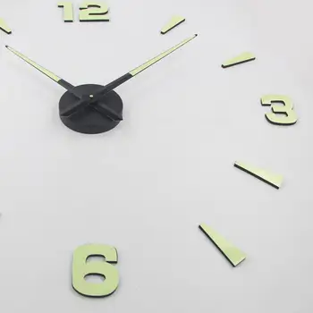 Świecące wielki ścienny zegar na ścianie akrylowe 3D DIY zegar ścienny Luminou Watck naklejka kwarcowy wielki zegar ścienny DIY Home Decor